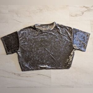 Urban Outfitters Oversized Velvet Cropped Tee Size Medium